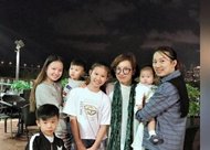 Betty with her daughters and grandchildren