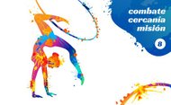 Una bailarina con las manos en el suelo, se esfuerza en una acrobacia.