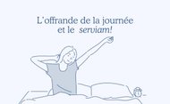 Una chica se despierta y levanta los brazos.
