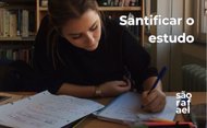 Dois rapazes a estudar. Capa do artigo sobre a santificação do estudo