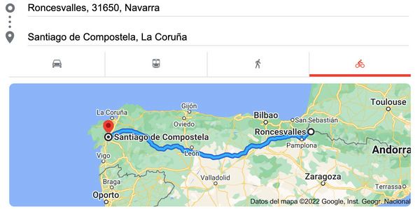 Ruta del Camino de Santiago: Roncesvalles a Santiago de Compostela