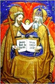 La Trinité : enluminure, Livre d’Heures, Paris (1460)