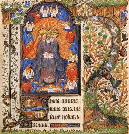 Livre d'heures de Marguerite d'Orléans La Sainte Trinité. France, Paris, vers 1430. Paris, BnF, Département des manuscrits, Latin 1156B, folio 163.