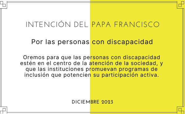 Oración de la intención mensual del Papa Francisco