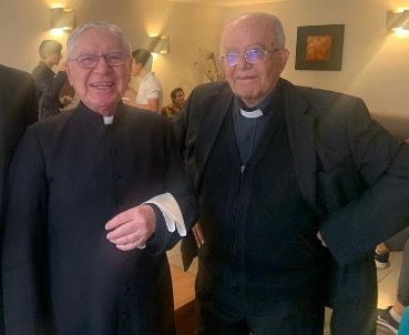 En una celebración en la RUP, junto con don Jaime Sordo, con quien coincidió muchos años.