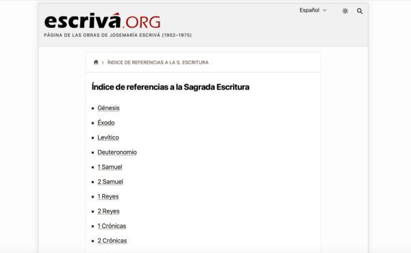 Índice de referencias a la Sagrada Escritura.