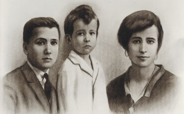 Dibujo de Josemaría, Santiago y Carmen Escrivá