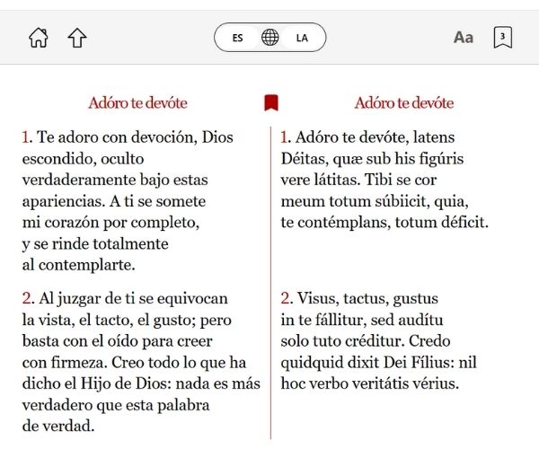 Adoro te devote español latin