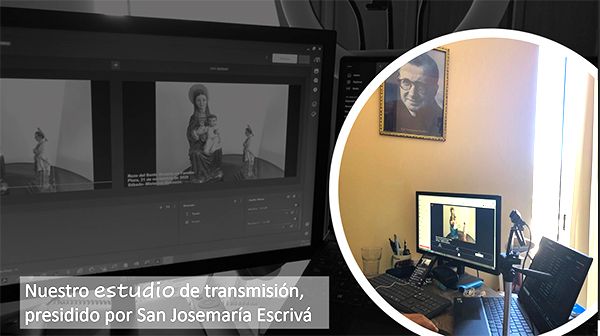 Nuestro estudio de transmisión del Santo Rosario.