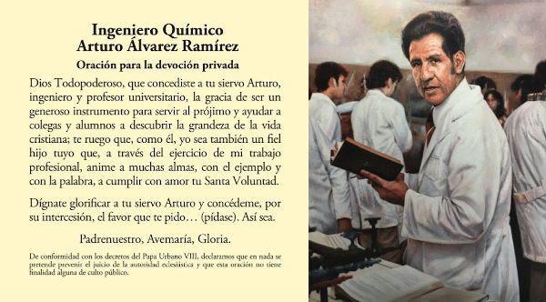 Descargue la estampa con la oración para pedir la intercesión de Arturo ante Dios.