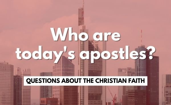 "Who are today’s apostles?" over skyline background