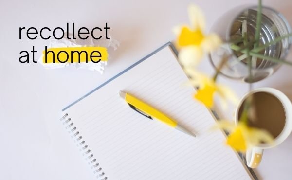 "Recollect at home" written over background image of a desk