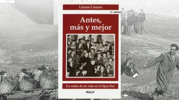Imagen de los terrenos antes de la construcción del colegio Tajamar y portada del libro