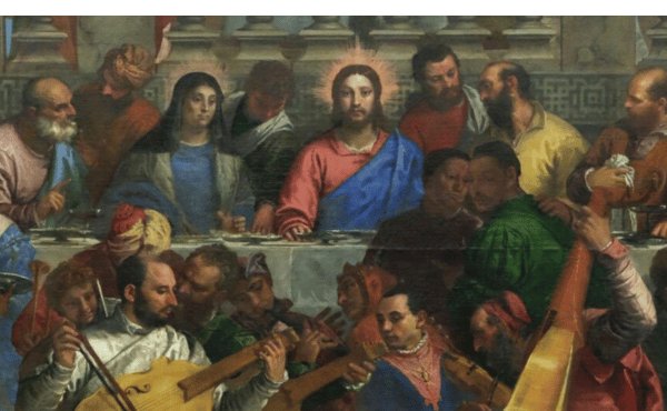 Detal z Wesela w Kanie Galilejskiej autorstwa Paolo Veronese’a