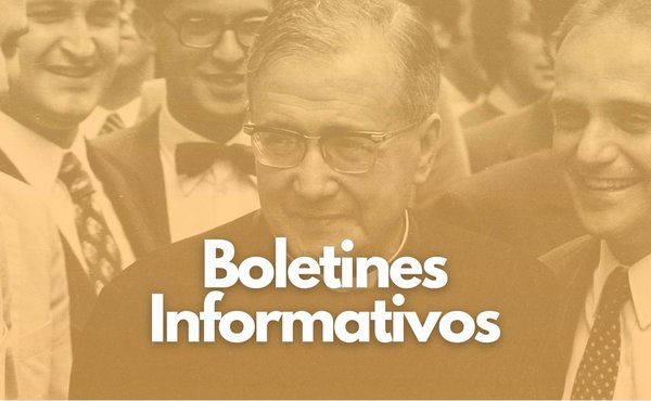 Boletín informativo sobre el fundador del Opus Dei, con el título “Amor apasionado a la Iglesia”.