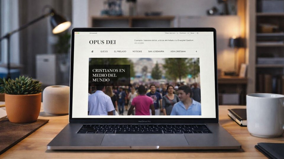 Skärm med Opus Deis webbplats år 2014